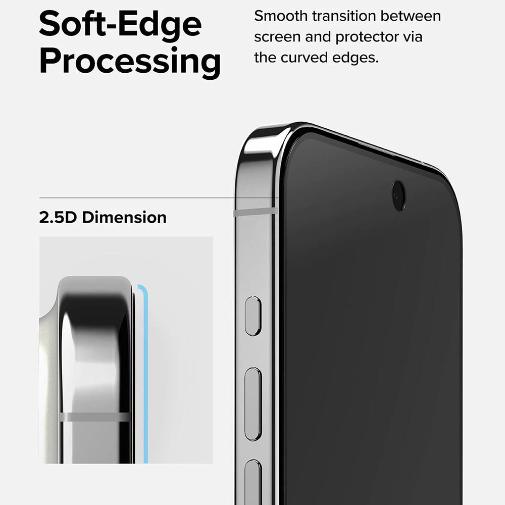 Film de protection Écran Privacy Ringke pour Apple iPhone 15 Pro, Verre Trempé, Full Glue