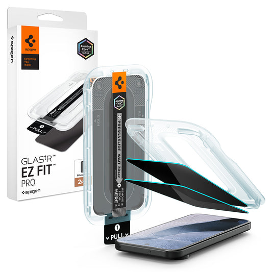 Privacy-Schutzfolie Spigen GlastR EZ FIT Pro für Google Pixel 11 / 10, gehärtetes Glas, Vollkleber, 2er-Set AGL11546