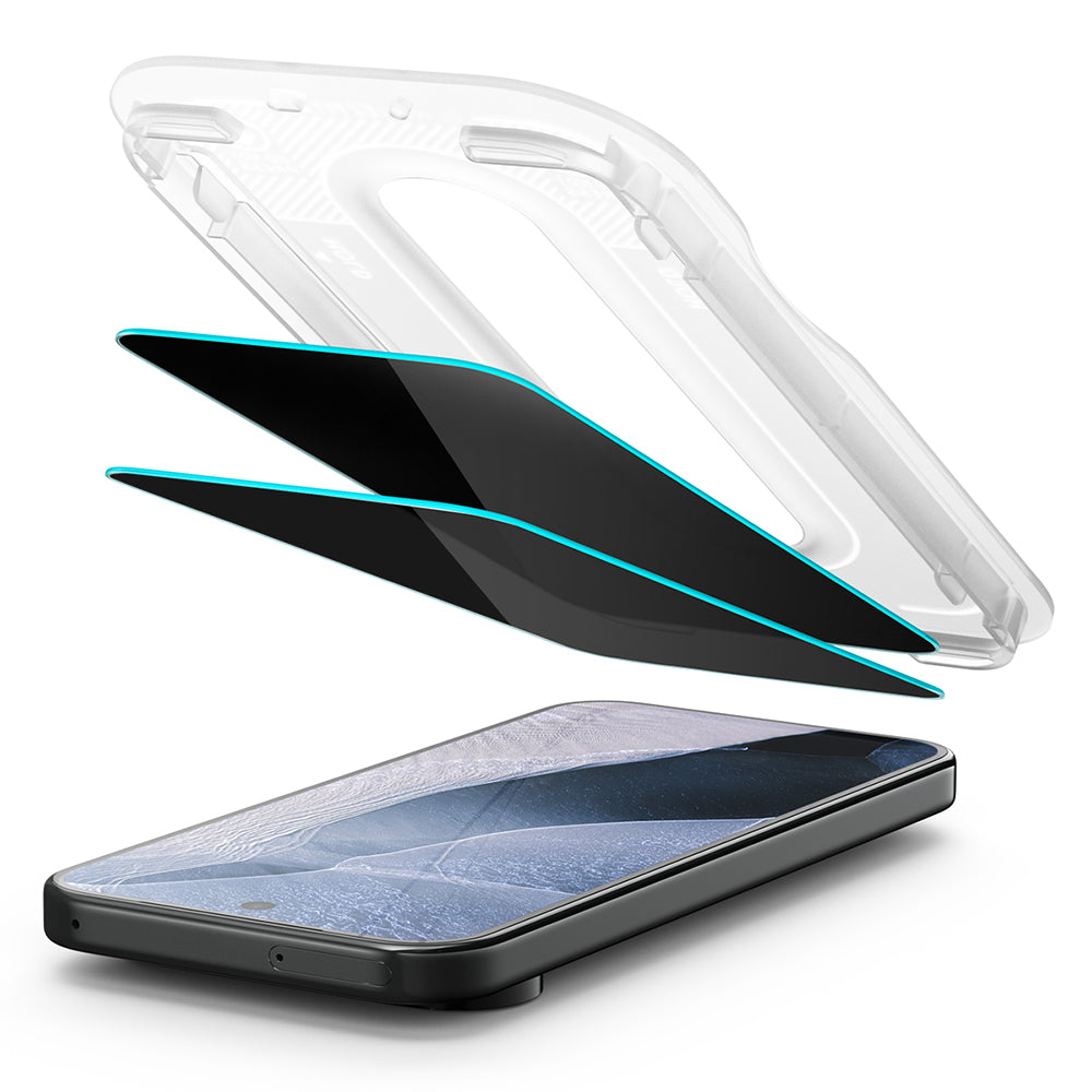 Pellicola protettiva per schermo Privacy Spigen GlastR EZ FIT Pro per Google Pixel 11 / 10, Vetro temperato, Full Glue, Set 2 pezzi AGL11546