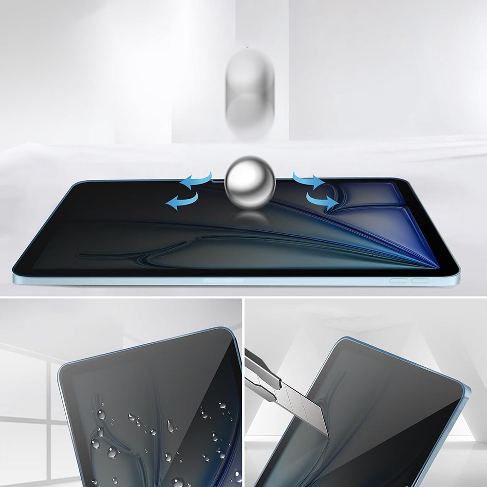 Privacy-Schutzfolie Techsuit ArmorGlass CrystalHD für Apple iPad Pro 11 (2024), gehärtetes Glas, Full Glue, 2 Stück Set