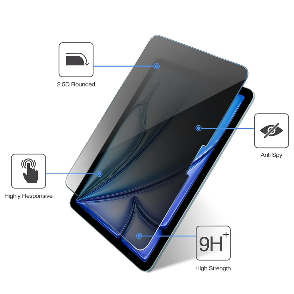 Privacy-Schutzfolie Techsuit ArmorGlass CrystalHD für Samsung Galaxy Tab A11+ / Tab A9+, gehärtetes Glas, Full Glue, 2 Stück Set