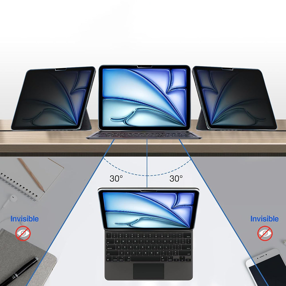 Privacy-Schutzfolie Techsuit ArmorGlass CrystalHD für Samsung Galaxy Tab A11+ / Tab A9+, gehärtetes Glas, Full Glue, 2 Stück Set