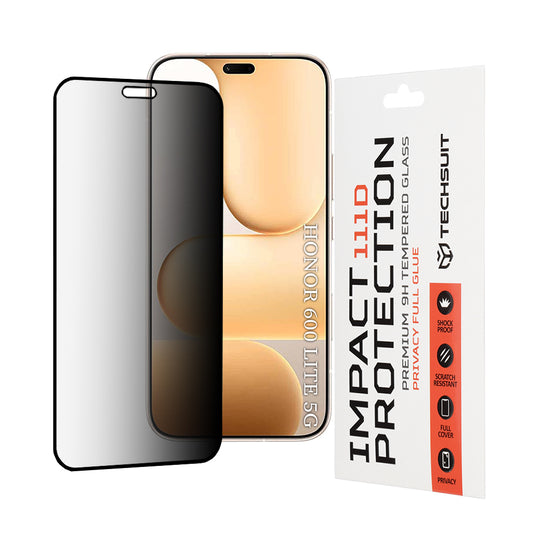 Schutzfolie Privacy Techsuit für Honor 600 Lite, gehärtetes Glas, Full Glue, 111D