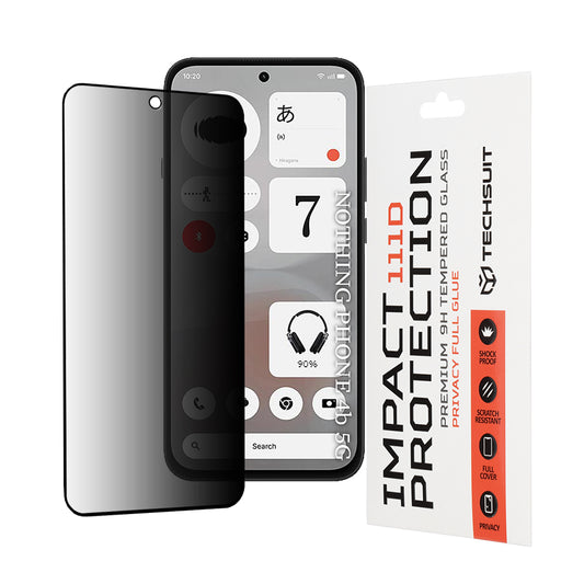 Film de protection d'écran Privacy Techsuit pour Nothing Phone (4b), Verre Trempé, Full Glue, 111D