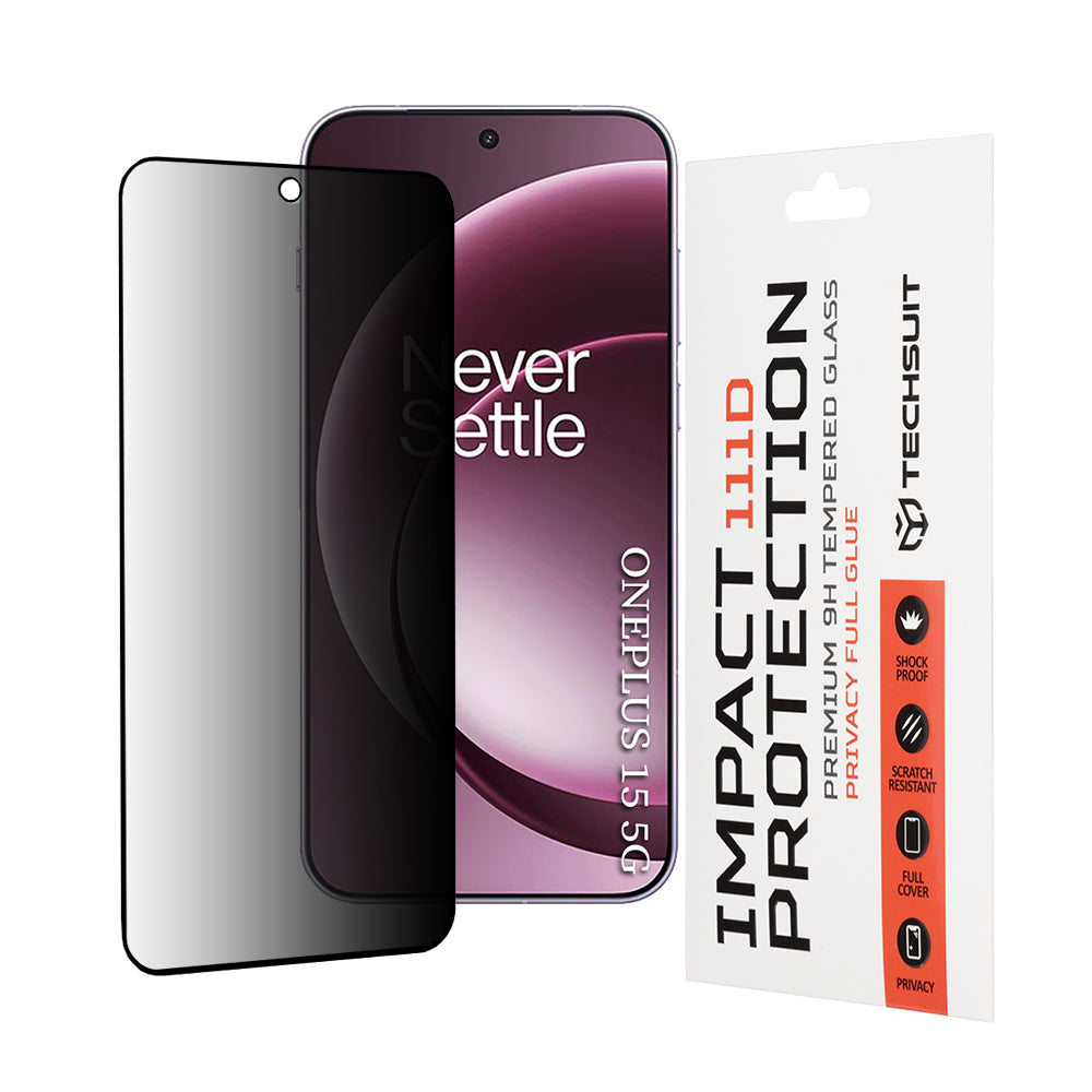 Schutzfolie Privacy Techsuit für OnePlus 15, Gehärtetes Glas, 111D