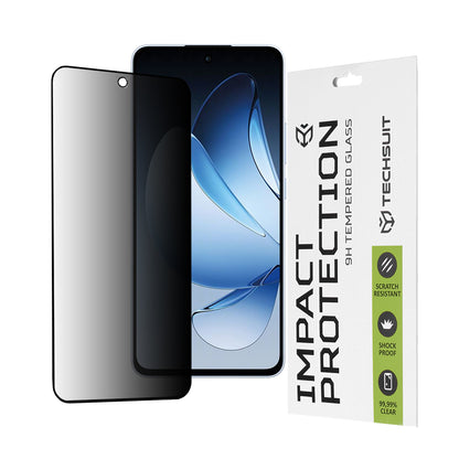 Pellicola protettiva per schermo Privacy Techsuit per Oppo Reno13, Vetro temperato, Full Glue, 111D
