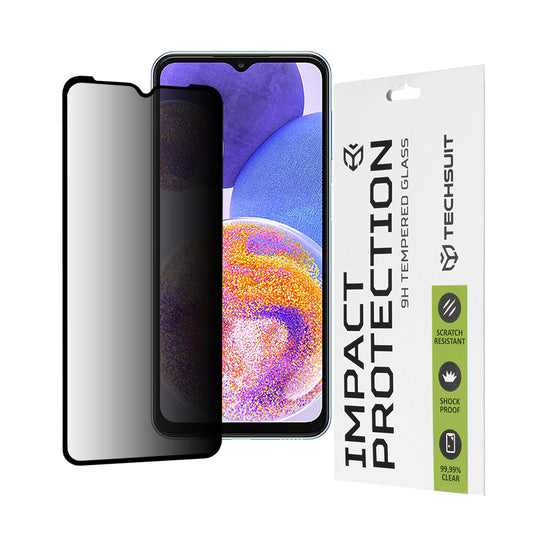Film de protection d'écran Privacy Techsuit pour Samsung Galaxy M13 M135 / F13 E135 / A23 5G A236 / A23 A235, Verre Trempé, Collage Complet, 111D