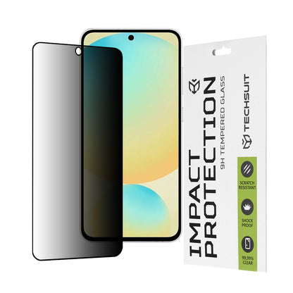 Film de protection d'écran Privacy Techsuit pour Samsung Galaxy S24 FE S721, Verre Trempé, Full Glue, 111D