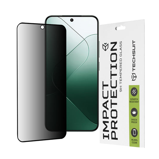 Privacy Techsuit Displayschutzfolie für Xiaomi 14, gehärtetes Glas, Full Glue, 111D