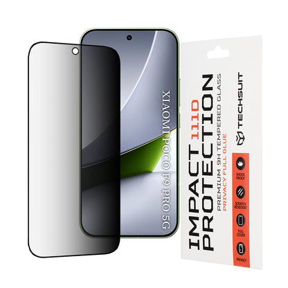 Film de protection d’écran Privacy Techsuit pour Xiaomi Poco F9 Pro, verre trempé, adhésif intégral, 111D