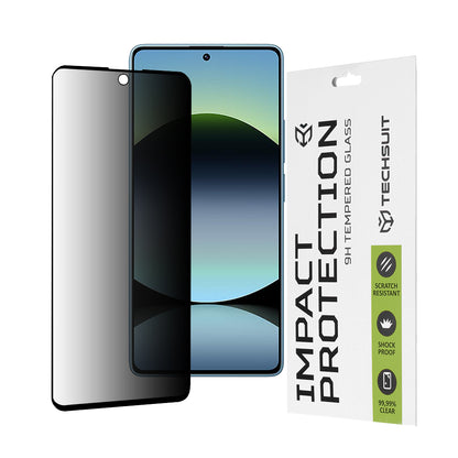 Pellicola protettiva per schermo Privacy Techsuit per Xiaomi Redmi Note 14S, Vetro Temperato, Full Glue, 111D