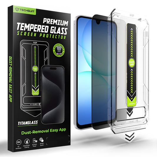 Pellicola protettiva per schermo Privacy Techsuit TitanGlass CrystalHD per Samsung Galaxy A17 5G / A16 5G A166, Vetro Temperato, Full Glue