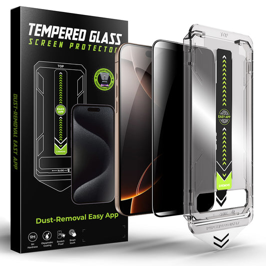 Pellicola protettiva per schermo Privacy Techsuit TitanGlass per Apple iPhone 15 Pro Max, Vetro temperato, Colla completa