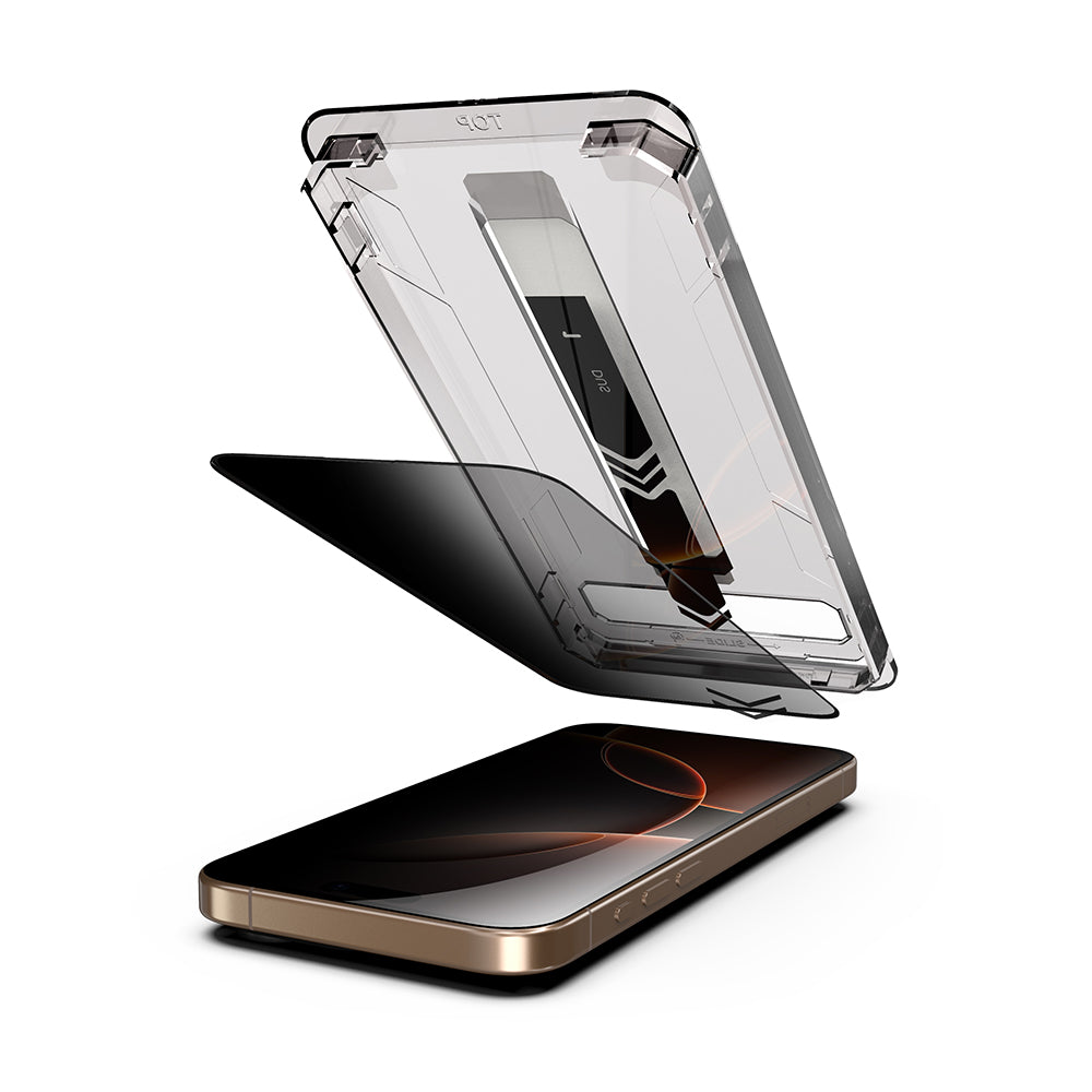 Film de protection d'écran Privacy Techsuit TitanGlass pour Apple iPhone 15 Pro Max, Verre Sécurisé, Full Glue, Set de 2 pièces