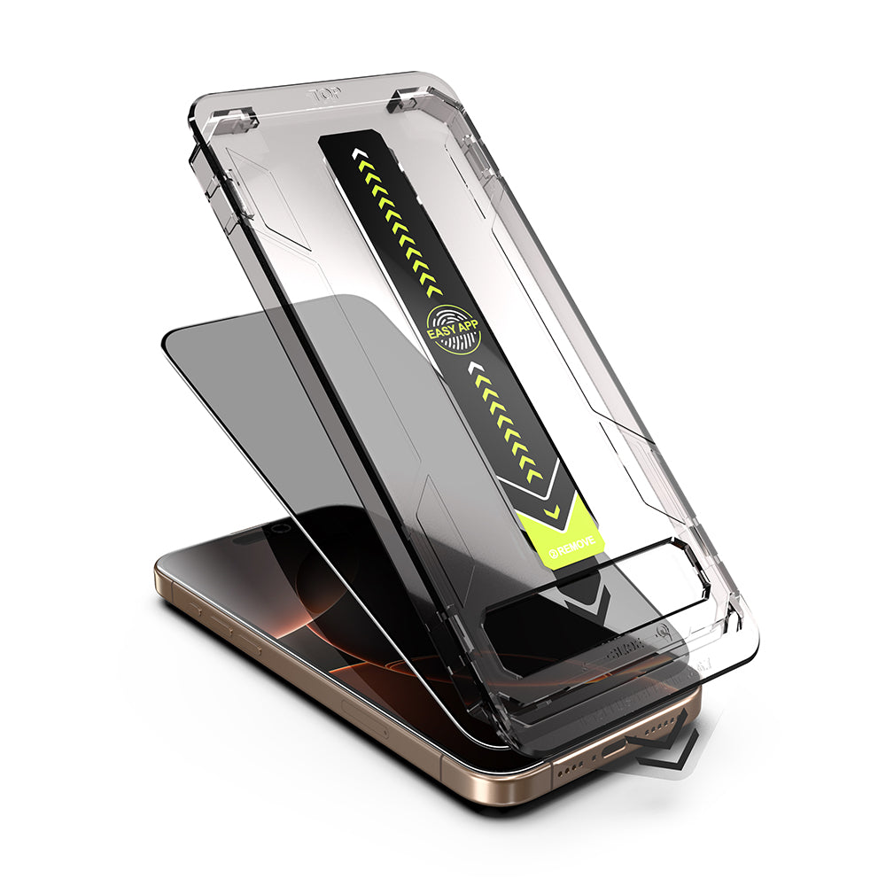Film de protection écran Privacy Techsuit TitanGlass pour Apple iPhone 17 Pro Max, Verre Trempé, Full Glue, Lot de 2 pièces