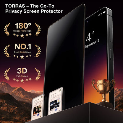 Torras GlassGo Install Master Privacy Screen Protector for Samsung Galaxy S26 Ultra, Tempered Glass, Full Glue