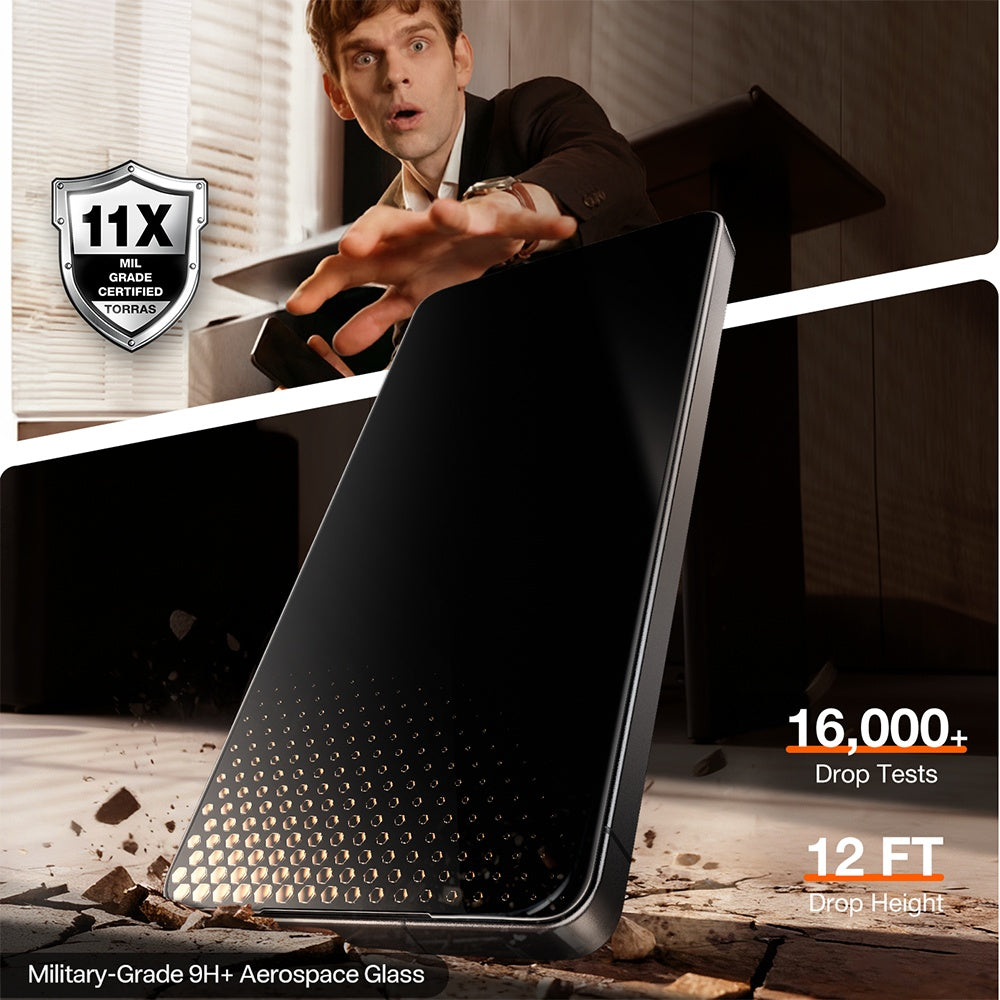 Torras GlassGo Install Master Privacy Screen Protector for Samsung Galaxy S26 Ultra, Tempered Glass, Full Glue