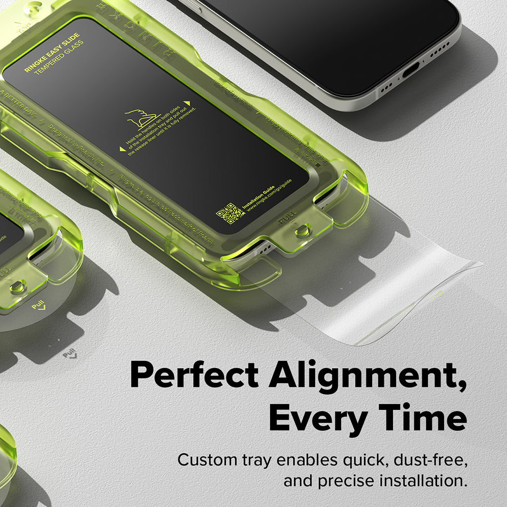 Pellicola protettiva per schermo Ringke Easy Slide per Apple iPhone 17, vetro temperato, Full Glue, set da 2 pezzi