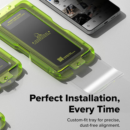 Pellicola Protettiva Schermo Ringke Easy Slide per Samsung Galaxy S26, Vetro Temperato, Full Glue, Set 2 pezzi, Nera