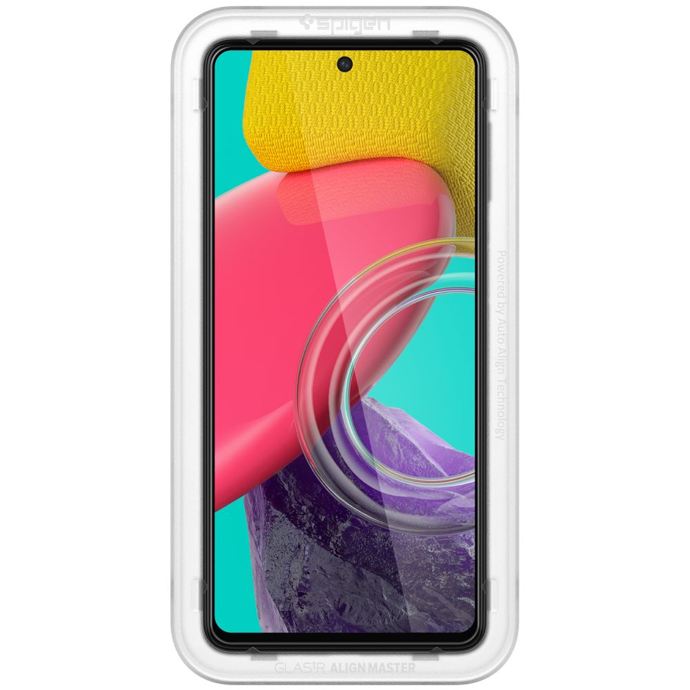 Film de protection écran Spigen GlastR Align Master pour Samsung Galaxy M53 M536, Verre Trempé, Full Glue, Noir