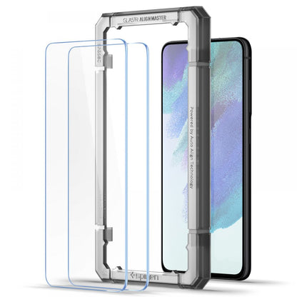 Pellicola Protettiva Schermo Spigen GlastR Align Master per Samsung Galaxy S21 FE 5G G990, Vetro Temperato, Full Glue, Set 2 pezzi AGL03088