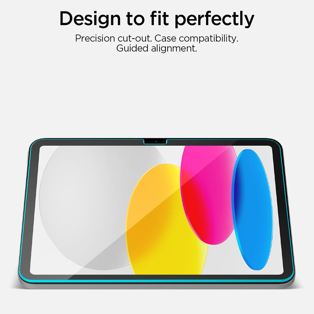 Pellicola protettiva per schermo Spigen GlastR Align Master T per Apple iPad (2025) / (2022), Vetro temperato, Full Glue AGL11698