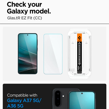 Film de protection d'écran Spigen GlastR EZ FIT HD pour Samsung Galaxy A37 5G / A36 A366, Verre Trempé, Full Glue AGL11365