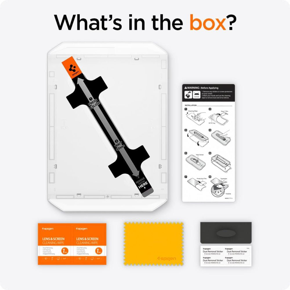 Film de protection d'écran Spigen GlastR EZ FIT pour Apple iPad Pro 13 (2024), Verre Trempé, Full Glue AGL07793