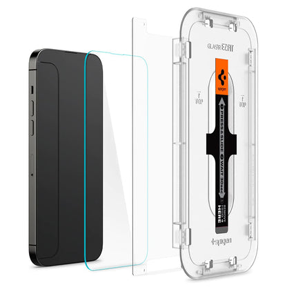 Film de protection écran Spigen GlastR EZ FIT pour Apple iPhone 14 Pro, Verre Trempé, Full Glue, Lot de 2 pièces