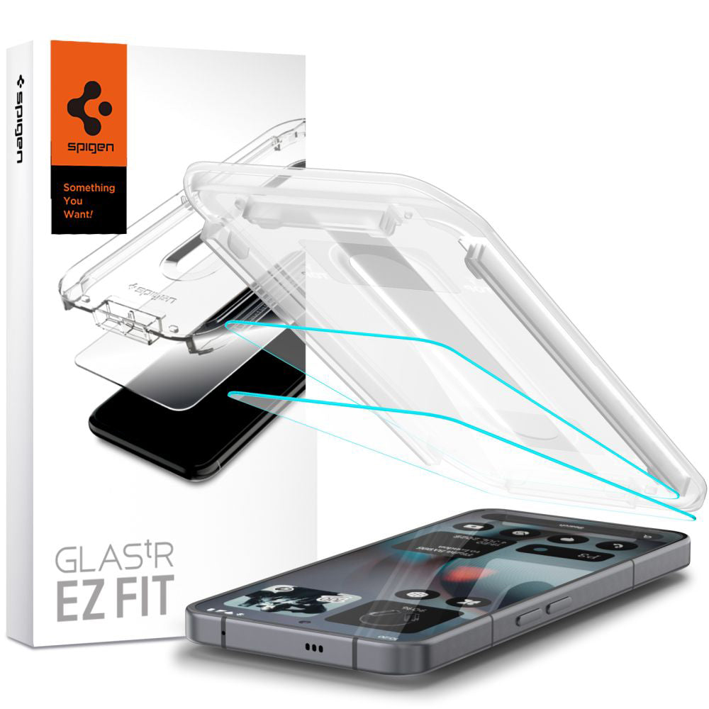 Film de protection écran Spigen GlastR EZ FIT pour Nothing Phone (3), Verre Trempé, Full Glue, Set 2 pièces AGL10165