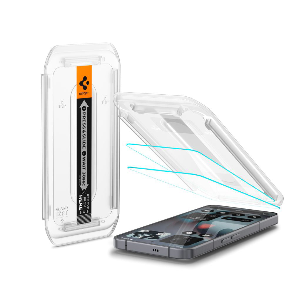 Film de protection écran Spigen GlastR EZ FIT pour Nothing Phone (3), Verre Trempé, Full Glue, Set 2 pièces AGL10165