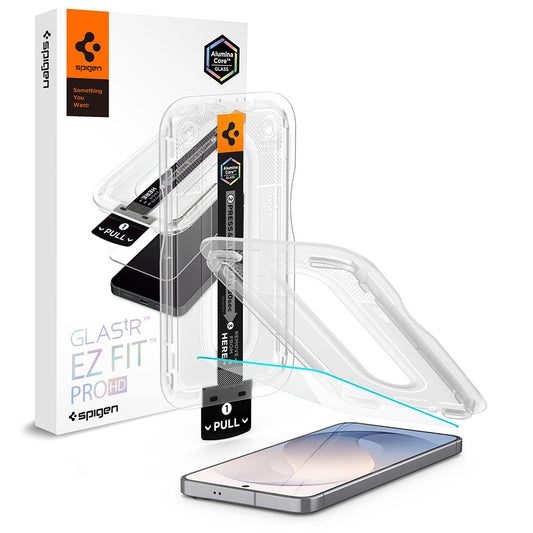 Pellicola protettiva per schermo Spigen GlastR EZ FIT Pro HD per Samsung Galaxy S26 FE S741, Vetro temperato, Full Glue AGL11996