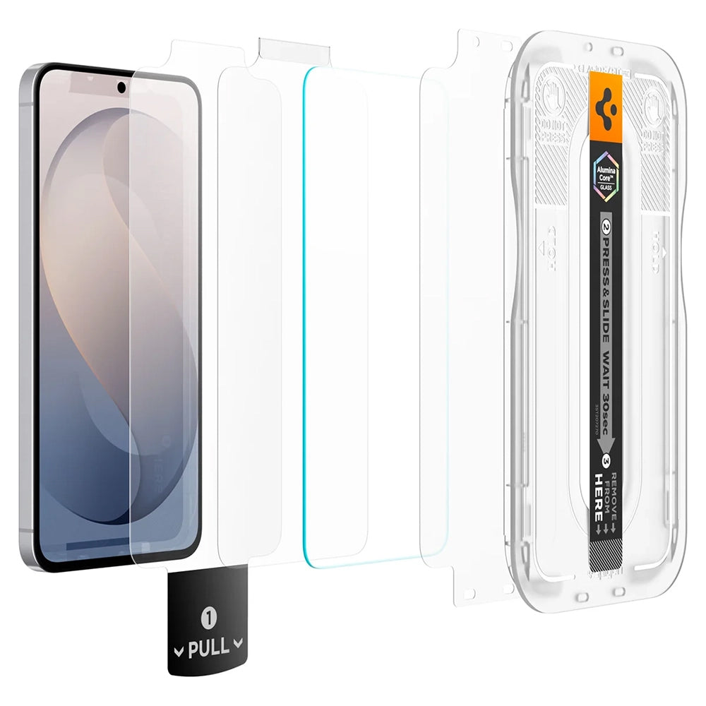 Pellicola protettiva per schermo Spigen GlastR EZ FIT Pro HD per Samsung Galaxy S26 FE S741, Vetro temperato, Full Glue AGL11996