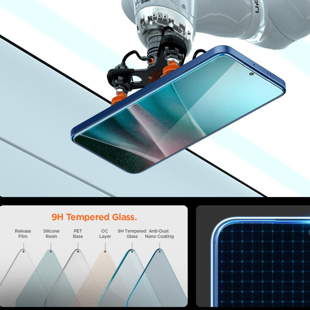 Film de protection écran Spigen GlastR EZ FIT Pro pour Samsung Galaxy S25 Edge S937, Verre Trempé, Full Glue