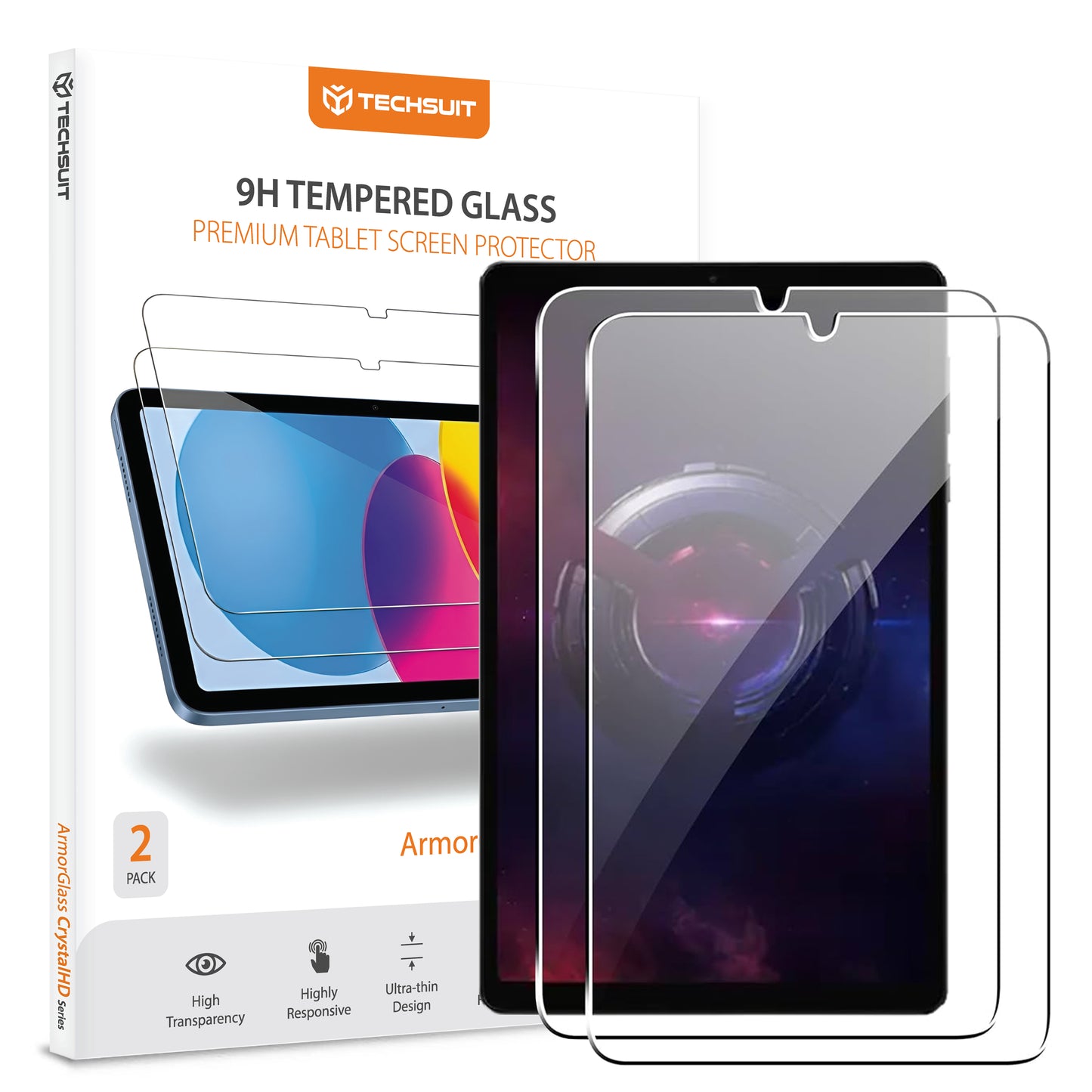 Schutzfolie Techsuit ArmorGlass CrystalHD für Lenovo Legion Y700 (2025), gehärtetes Glas, Full Glue, Set mit 2 Stück