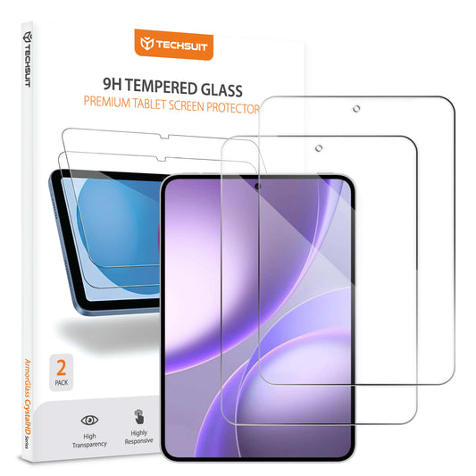 Film de protection d'écran Techsuit ArmorGlass CrystalHD pour Oppo Pad Mini, Verre trempé, Collage complet, Lot de 2 pièces