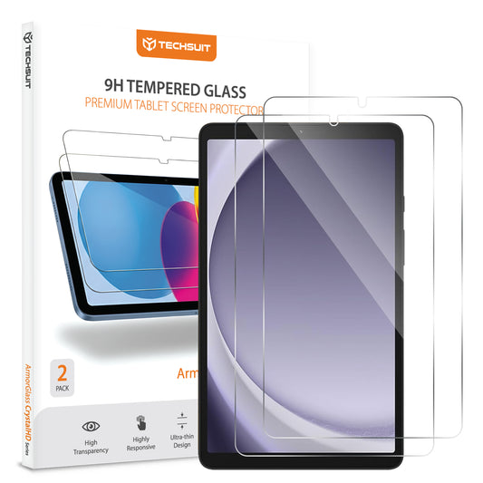Film de protection d'écran Techsuit ArmorGlass CrystalHD pour Samsung Galaxy Tab A11 / Tab A9, Verre Trempé, Full Glue, Lot de 2 pièces