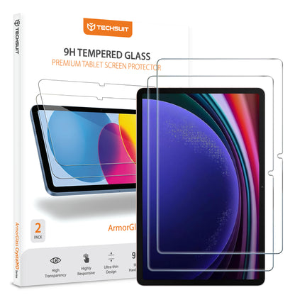 Schutzfolie Techsuit ArmorGlass CrystalHD für Samsung Galaxy Tab S10 Lite / Tab S10 FE, gehärtetes Glas, Full Glue, Set mit 2 Stück