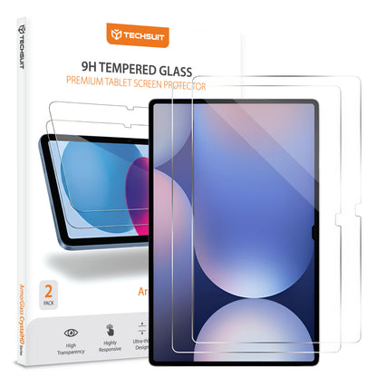 Schutzfolie Techsuit ArmorGlass CrystalHD für Samsung Galaxy Tab S10+ / Tab S9 FE+, gehärtetes Glas, Full Glue, Set mit 2 Stück.