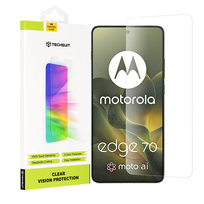 Film de protection d'écran Techsuit Clear Vision pour Motorola Edge 70, Verre Trempé, Full Glue