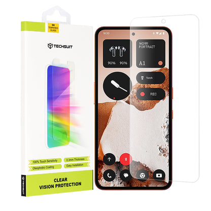 Techsuit Clear Vision Displayschutzfolie für Nothing CMF Phone 2 Pro, gehärtetes Glas, Full Glue