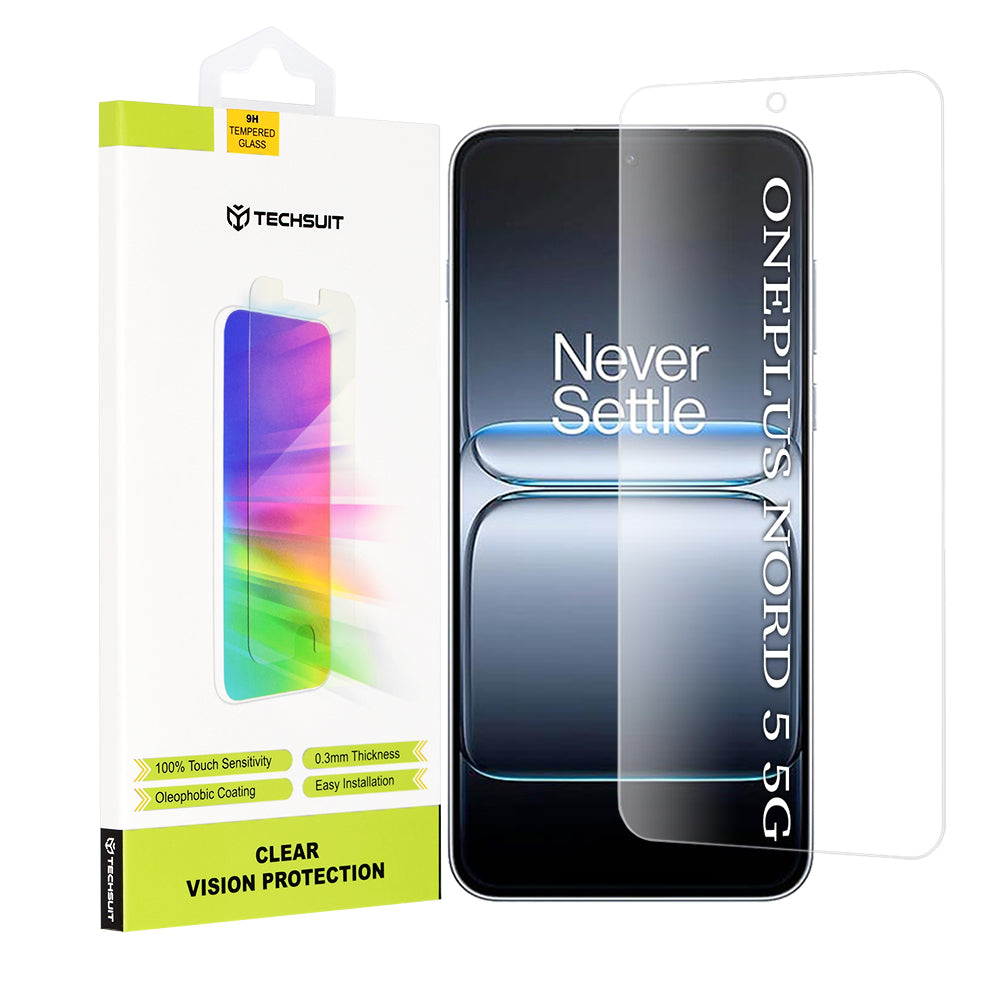 Pellicola protettiva per schermo Techsuit Clear Vision per OnePlus Nord 5, Vetro Temperato, Full Glue
