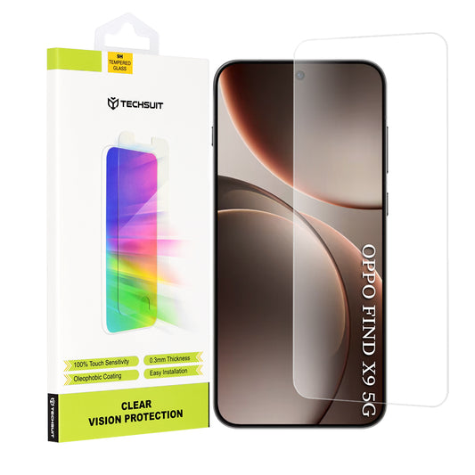Pellicola Protettiva Schermo Techsuit Clear Vision per Oppo Find X9, Vetro Temperato, Full Glue
