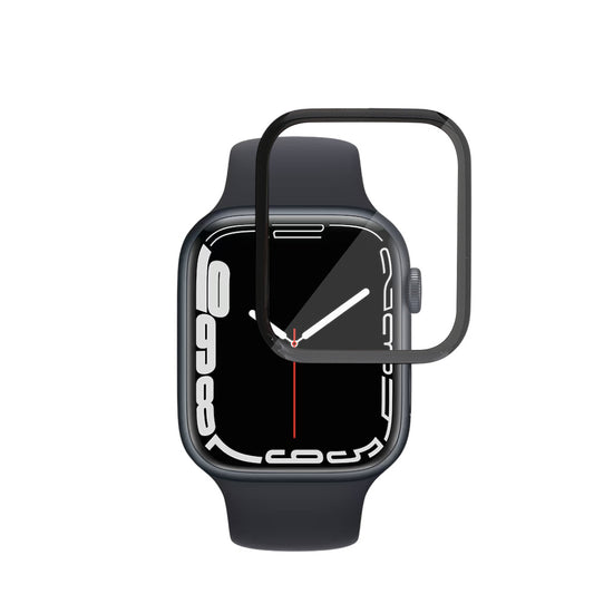 Pellicola protettiva Schermo Techsuit Nano Flex per Apple Watch Series 9 / 8 / 7 45mm, Plastica, Set 2 pezzi, Nera