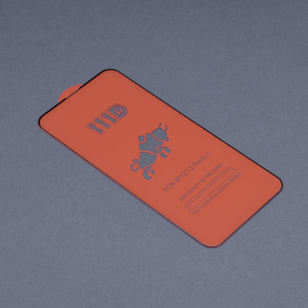 Pellicola protettiva per schermo Techsuit per Apple iPhone 14 Plus / 13 Pro Max, Vetro temperato, Full Glue, 111D, Nero