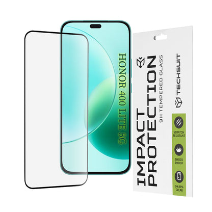 Film de protection d'écran Techsuit pour Honor 400 Lite / X8c / X8b, Verre trempé, Full Glue, 111D, Noir