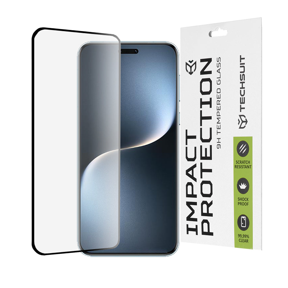 Pellicola protettiva per schermo Techsuit per Honor Magic7 Pro, Vetro temperato, Full Glue, 111D, Nero