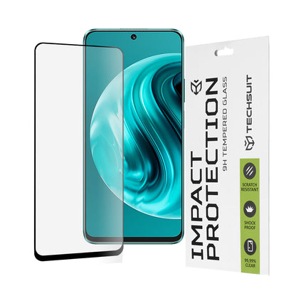 Pellicola protettiva per schermo Techsuit per Huawei nova 13i / nova 12i, Vetro temperato, Full Glue, 111D, Nero