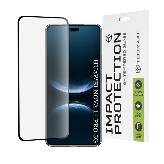 Film de protection d'écran Techsuit pour Huawei nova 14 Pro, Verre Trempé, Full Glue, 111D, Noir