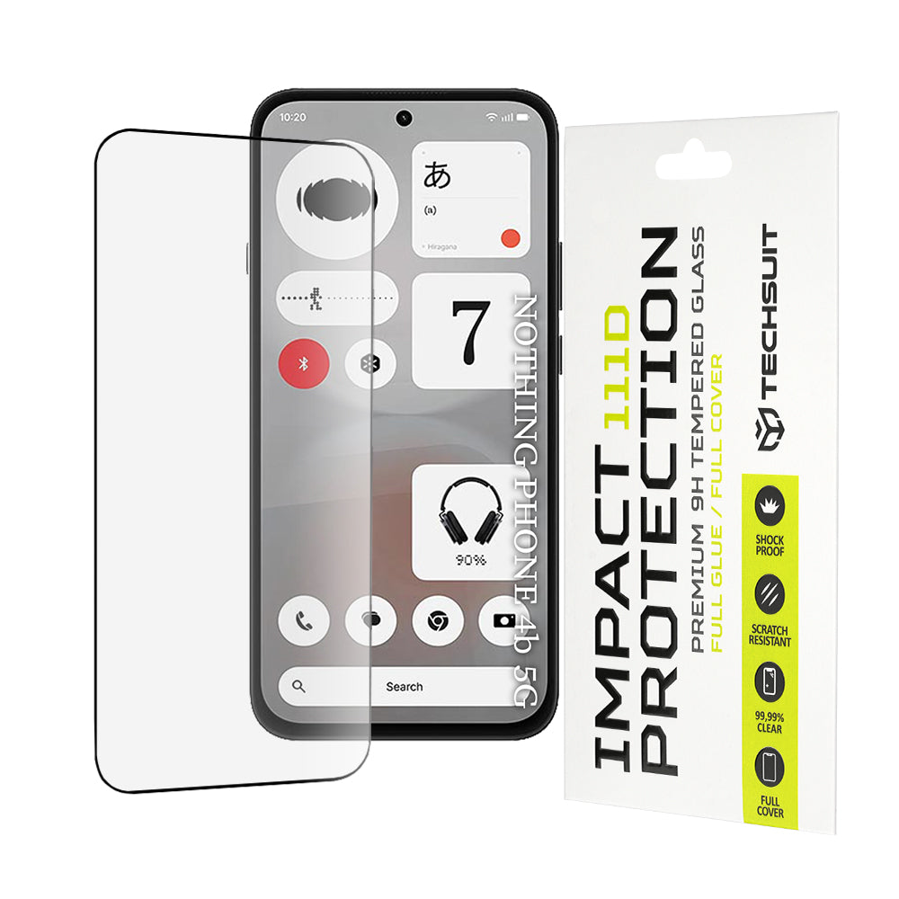 Film de protection d'écran Techsuit pour Nothing Phone (4b), Verre trempé, Full Glue, 111D, Noir